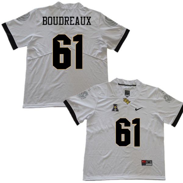 Men #61 Parker Boudreaux UCF Knights College Football Jerseys Sale-White